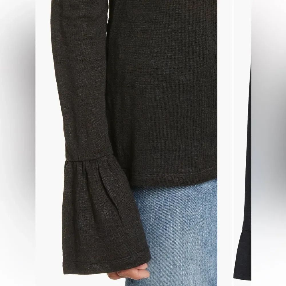 FRAME Ruffle Cuff Linen Top - Picture 4 of 8